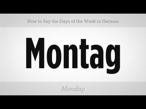 How to Say Days of the Week in German | German Lessons